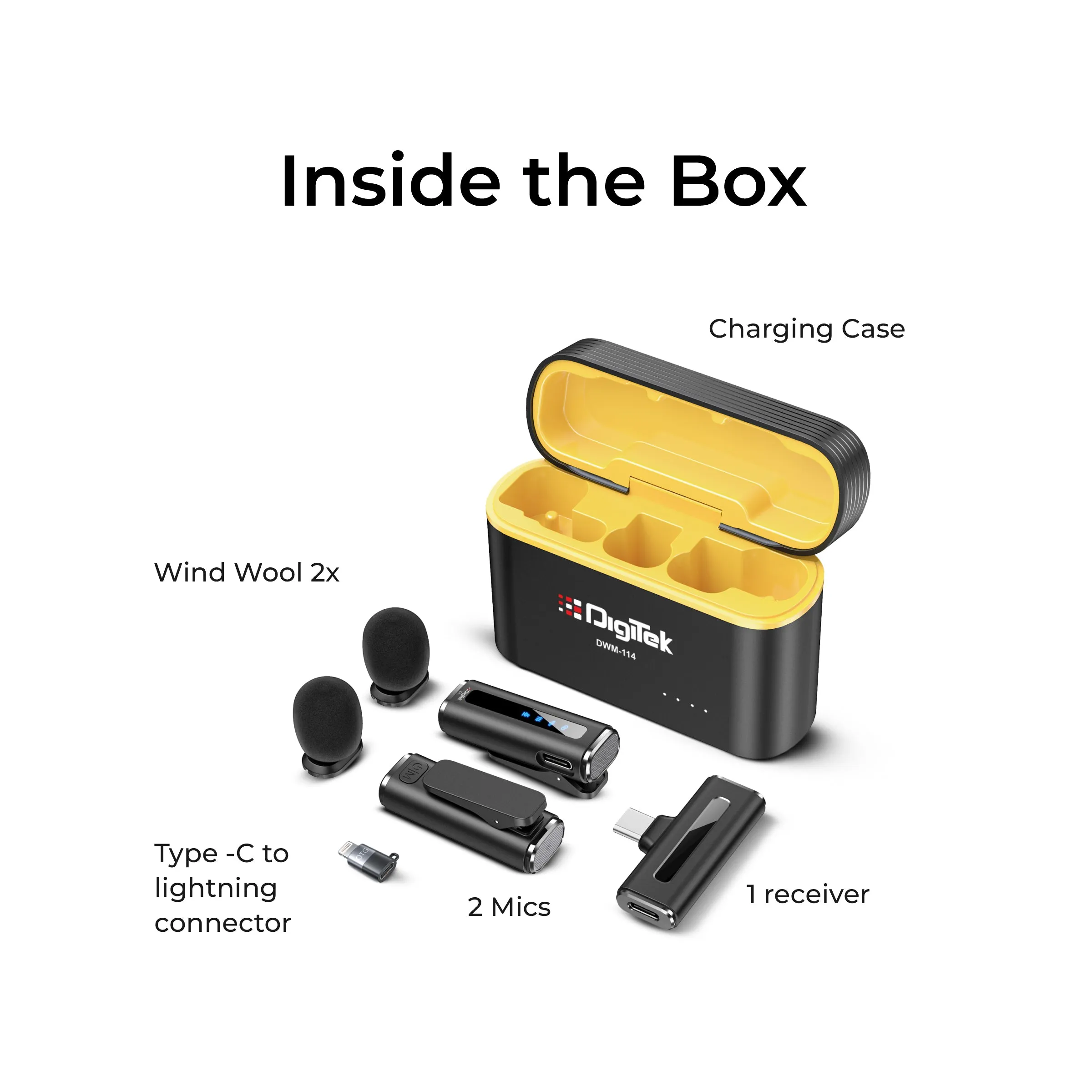DigiTek Wireless Microphone Type-C | iOS With 2 Mic (DWM-114) view 2